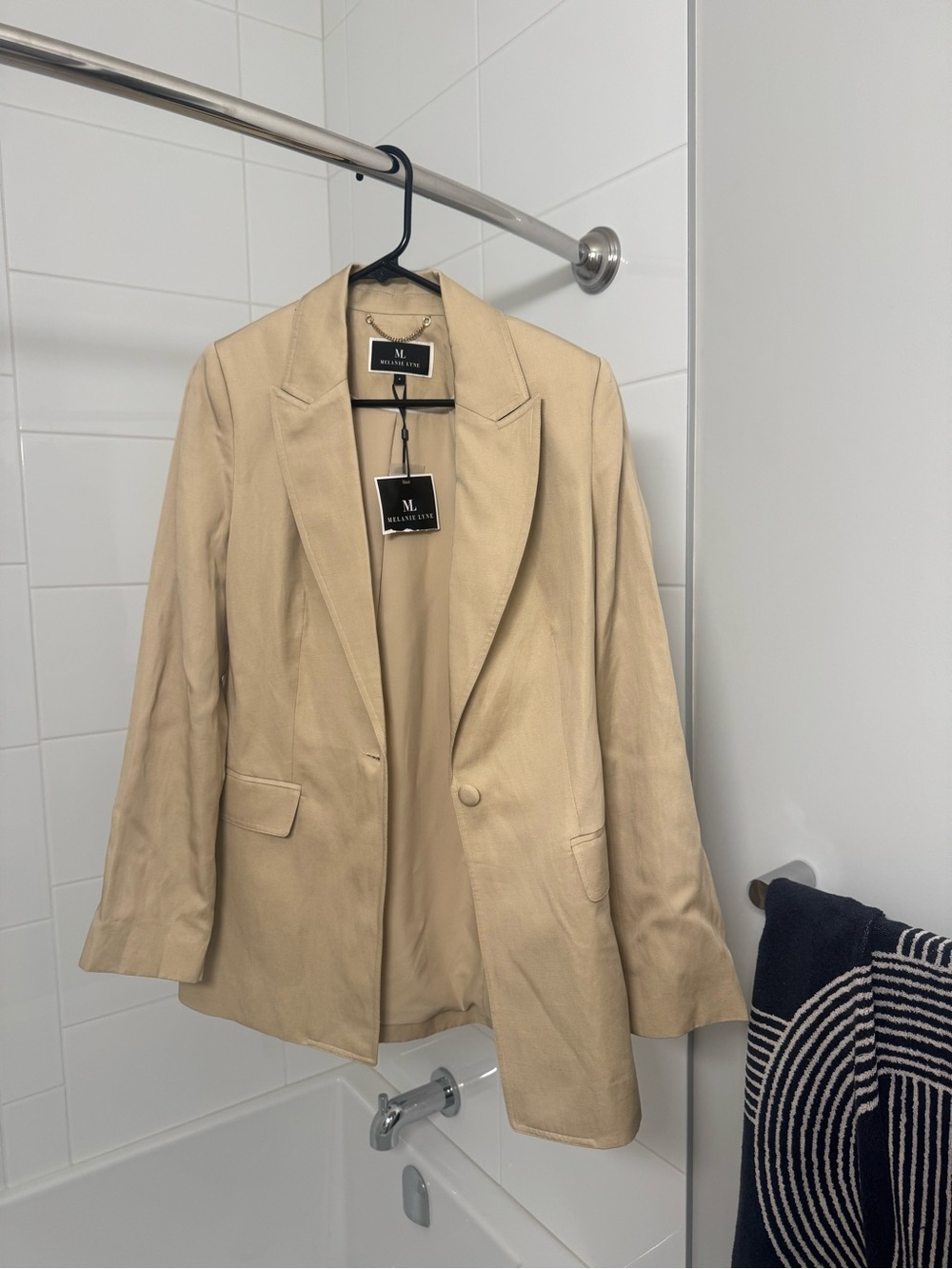 Modern Tailored Blazer in Tan by Melanie Lyne